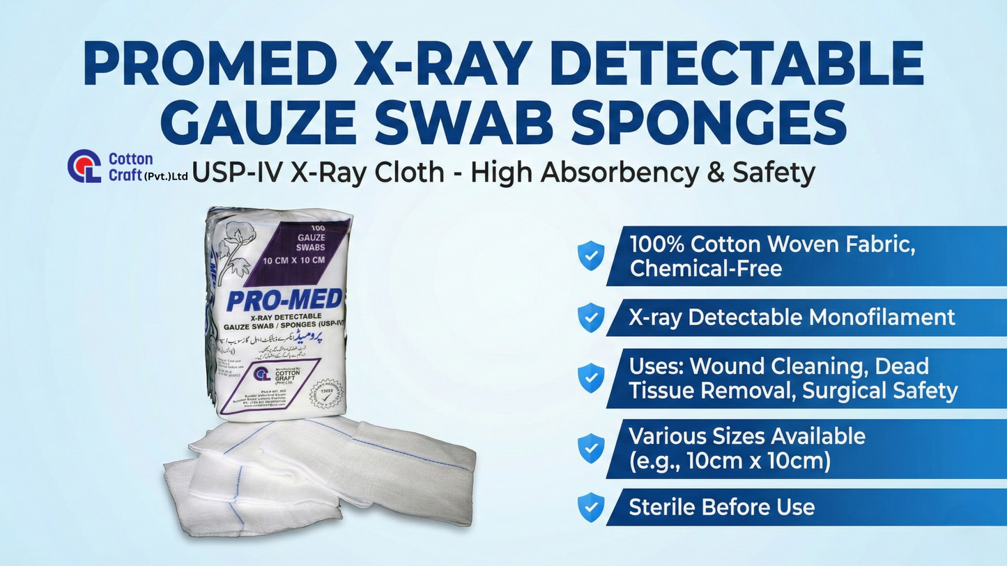 Promed X-ray Detectable Gauze Swab Sponges(USP-IV X-Ray Cloth)
