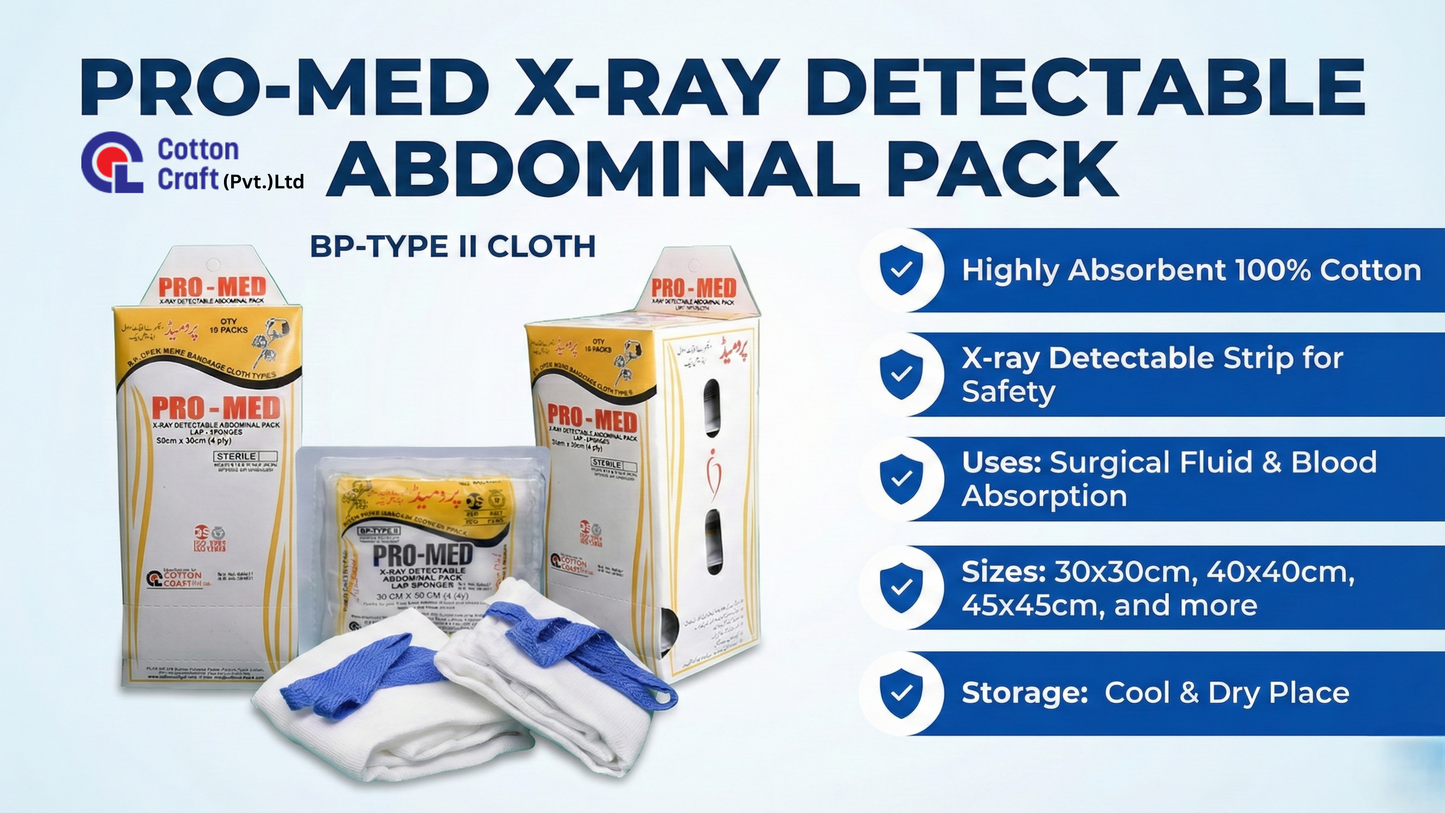 Promed X-ray Detectable Abdominal Pack (BP-Type II Cloth)